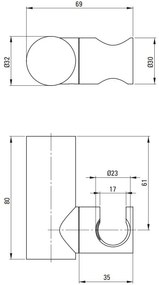 Suport dus manual Deante Round crom lucios