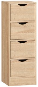 HOMCOM Dulap de Baie Compact cu 4 Sertare și Mânere Sculpatate, Stil Nordic | Aosom Romania