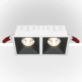 Spot LED incastrabil dimabil cu 2 surse de iluminat Alpha alb, negru 30W, 4000K