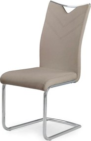 Scaune bucatarie inox K224, cappuccino/crom, piele ecologica/metal, 44