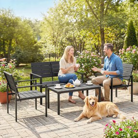 Outsunny Set Mobilier de Grădină cu Canapea, Fotolii și Măsuță, Ideal pentru Exterior | Aosom Romania