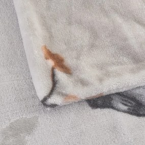 Lenjerie de pat gri din micropluș/cocolino pentru pat de o persoană 140x200 cm Ronja – My House