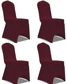vidaXL Husă de scaun elastică, 4 buc., roșu bordo