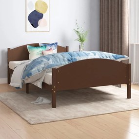 322043 vidaXL Cadru de pat, maro închis, 120x200 cm, lemn masiv de pin
