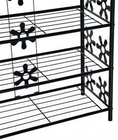 HOMCOM Raft pentru pantofi, raft pentru plante, suport flori, etajeră, suport, 4 niveluri, metal, 59,5 x 30 x 92 cm, Negru | Aosom Romania