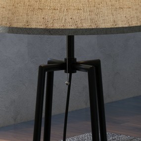 Lampa de Podea cu Rafturi, Inalta cu Abajur din Material Textil (Becul nu este Inclus), Nuc Maro si Maro Deschis, Φ42x166cm HOMCOM | Aosom RO