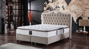 Pat tapițat matrimonial de lux cu ladă Valora,160*200