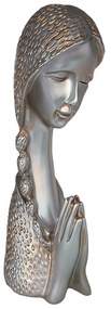 Statueta Praying Lady 10x33cm, Argintiu