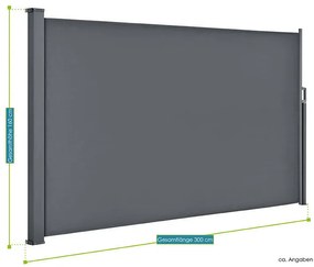 Perete lateral „Dubai” 300 x 160 cm gri închis