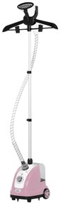 HOMCOM Defroster cu aburi vertical pentru haine 1,4 L 1950 W debit abur 32g/min tija telescopica roz negru | Aosom Romania