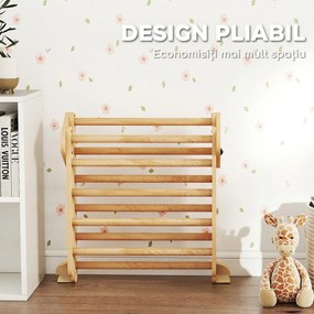 AIYAPLAY Joc pentru Copii 5 în 1 cu Triunghi, Tobogan Neted și Arc, din Lemn de Plop și Pin, 188x70x59 cm | Aosom Romania