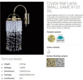 Aplica de perete Cristal Bohemia Exclusive SMALL GAME 91-01 WL CE