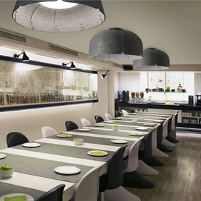 Lustra LED moderna design eco Ø80cm MUTE 3000K gri inchis / gri