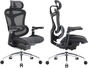Scaun Ergonomic SIHOO Doro C300 Pro M101, Suport Lombar Adaptiv Inteligent, Spătar Reglabil pe Înălțime, Tetieră 3D, Cotiere 6D PU, Șezut Glisant, Reclinare 135°, Mesh, Negru