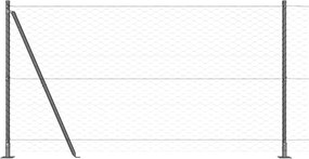 vidaXL Stâlp de gard. Gri 10 x 1,2 m (plasă de 50 mm) Oțel și PVC