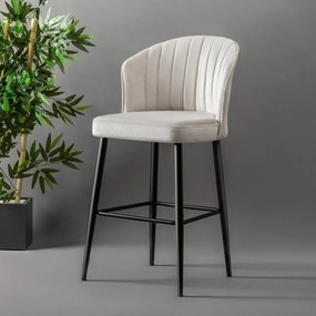 Set de scaune de bar Rubi Cream and Black, 2 buc., 2 buc.