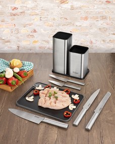 Set cutite 7 piese Zilan ZLN1627, Suport inclus, Otel inoxidabil 3CR13, Compatibil masina de spalat vase