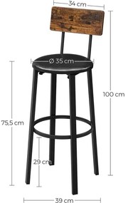 Scaun de bar AVEN maro/negru