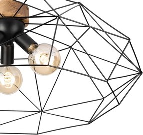 Brilagi - Plafonieră WOODY BASKET, 3 x E27/60W/230V, Ø 80 cm, stejar