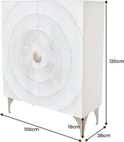 Dulap design vintage GOLDEN SUNSET 120cm Mango alb