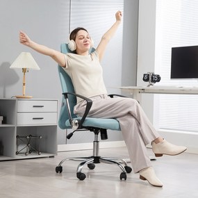 HOMCOM Scaun de Birou Ergonomic cu Înălțime Reglabilă și Spătar din Plasă, Verde | Aosom Romania