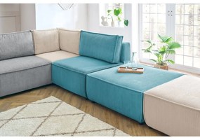 Colțar cu tapițerie din catifea reiată (în formă de "U"/cu colț variabil) Nihad modular – Bobochic Paris