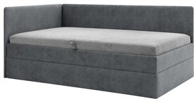Pat matrimonial 110 cm Optoman (gri închis) (cu somieră și saltea) (cu sp. depozitare). 1098581
