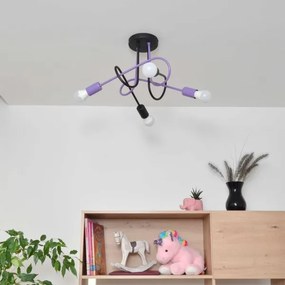 Lustră aplicată OXFORD 4xE27/15W/230V negru/mov