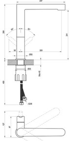 Ravak X070183 - Baterie pentru lavoar PURI 26,9 cm neagră
