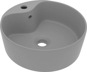 vidaXL Chiuvetă de lux cu preaplin, gri deschis mat, 36x13 cm ceramică