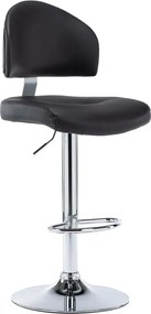 vidaXL Scaun de bar, negru, piele ecologică