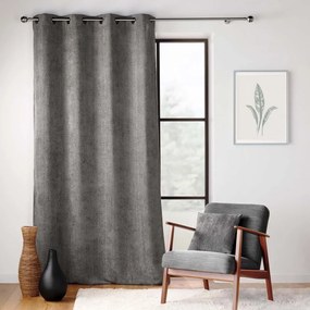 Draperie gri antracit din janilie 140x260 cm Leo – douceur d'intérieur