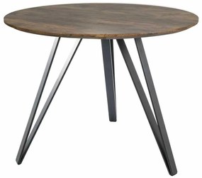 Masă de bucătărie Tetis, 100 cm diametru, nuc / negru