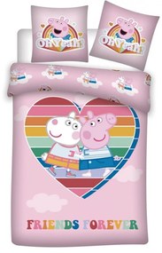Purcelușa Peppa Love set de lenjerie de pat 140×200cm, 63×63 cm microfibră