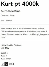 Stalp LED iluminat exterior, IP54 Kurt pt 4000k antracit