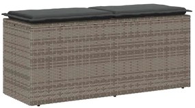 vidaXL Bancă de grădină cu pernă gri 110x40x44 cm polirattan