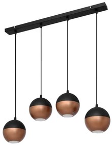 Lustră LED pe cablu MIDWAY 4xGU10/4,8W/230V negru/cupru