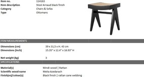 Taburete design vintage LUX Arnaud, lemn negru 114163 HZ