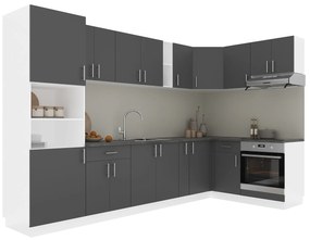 Set Bucatarie Colt Karo V35, Antracit/Alb, Blat Thermo 28 mm, L 320 x 160 cm