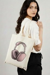 Sacosa de Panza pentru Cumparaturi, Geanta Tote Travel Girl 15, 38x34.5 cm, Alba, BEKZ®