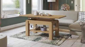 Mazzoni ASTORIA Stejar Oasis - MĂSUȚĂ EXTENSIBILĂ MĂSUȚĂ DE CAFEA CU RAFT