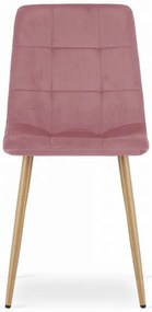 Set de masa 1 + 4, masa UMEKO 120x80 cm stejar sonoma + scaun de catifea roz KARA