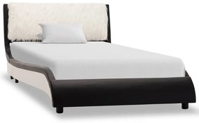 280357 vidaXL Cadru de pat, negru și alb, 90 x 200 cm, piele ecologică