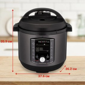 Instant Pot Pro Crisp + Air Fryer 140002701, 1500 W, 7.6 L, 11 programe, coș Air Fryer, afișaj LCD, negru