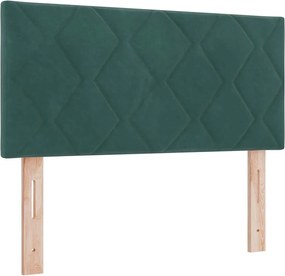 vidaXL Tăblie LED Verde închis 90 cm Catifea