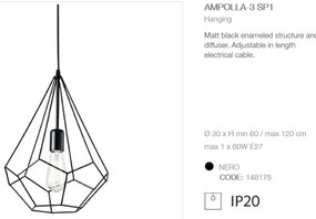 Lustra suspendata / Pendul Industrial Style AMPOLLA-3 SP1 148175
