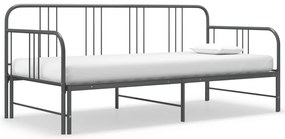 vidaXL Cadru pat canapea extensibilă, gri, 90 x 200 cm, metal