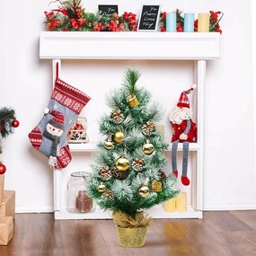 Brad artificial cu zăpadă și conuri, 60 cm