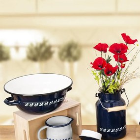 Bidon emailat pentru lapte ALBASTRU CU IMPRIMEU, 2 L