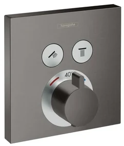 Baterie dus incastrata Hansgrohe ShowerSelect negru - crom periat 2 functii